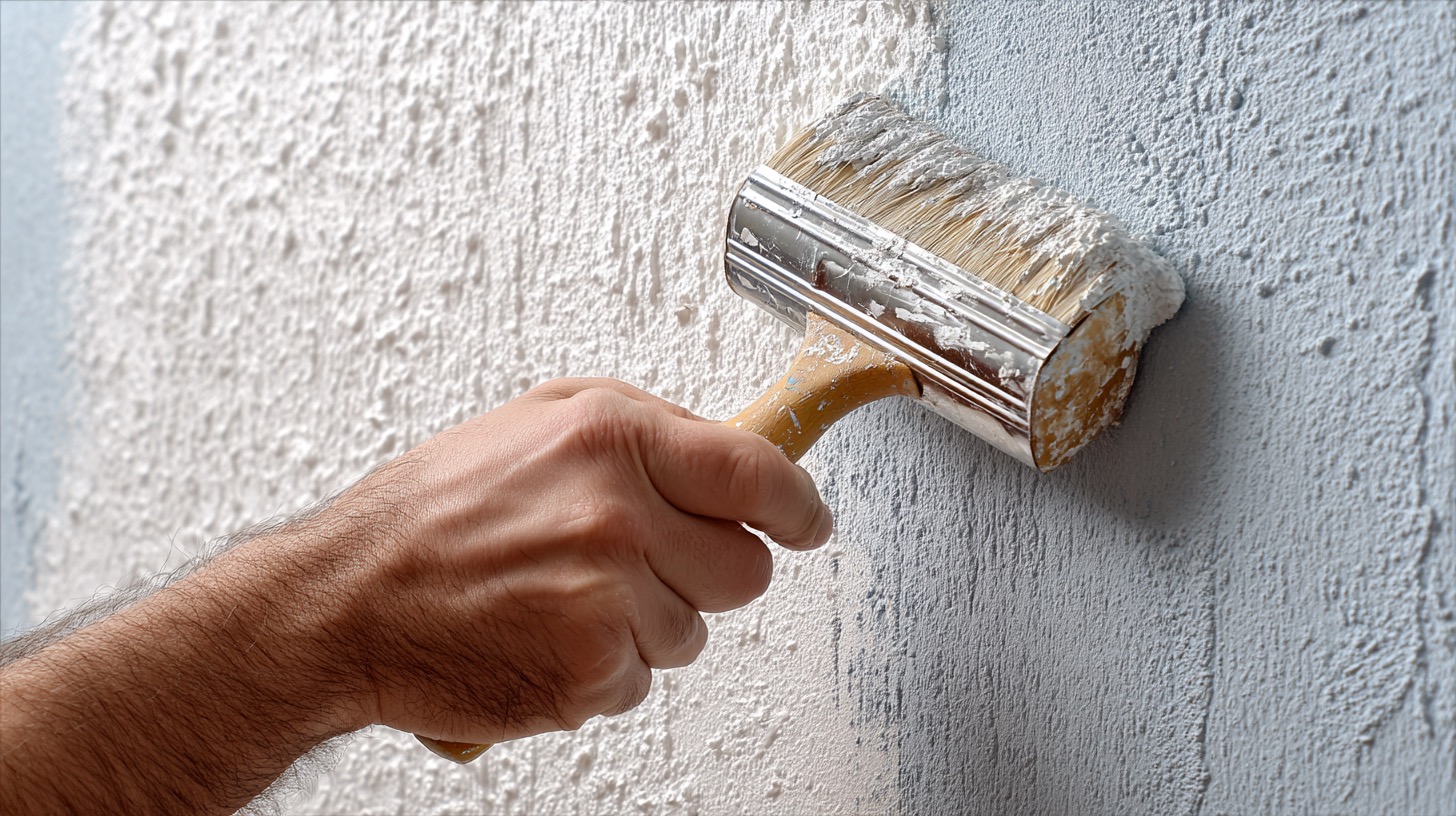 Applying texture to a wall with a brush