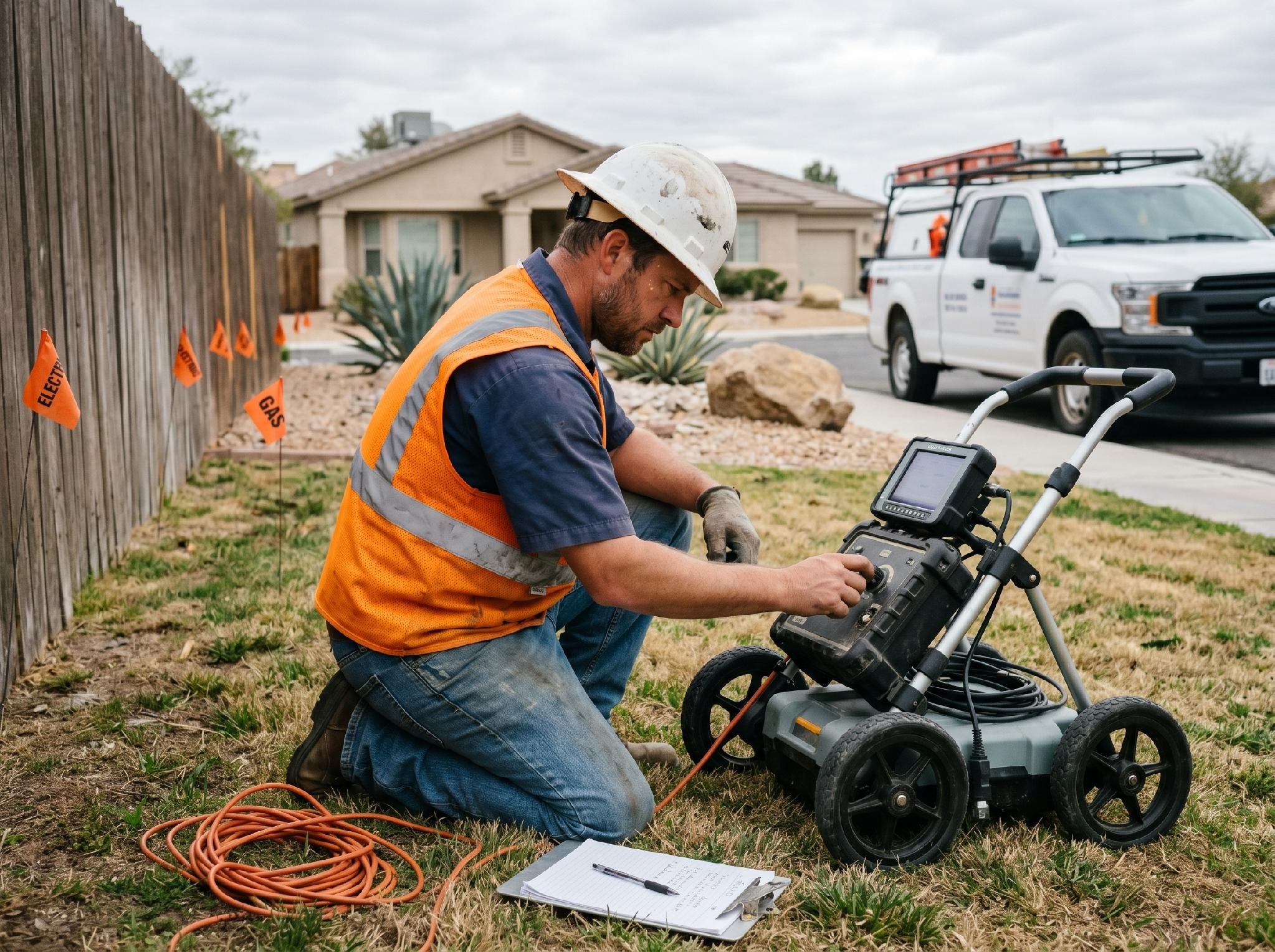 Private utility locators use ground-penetrating radar and electromagnetic technology to find gas and utility lines that 811 doesn't cover beyond the meter